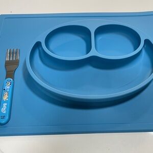 Ezpz Happy Mat Blue - Baby Toddler Feeding Mat